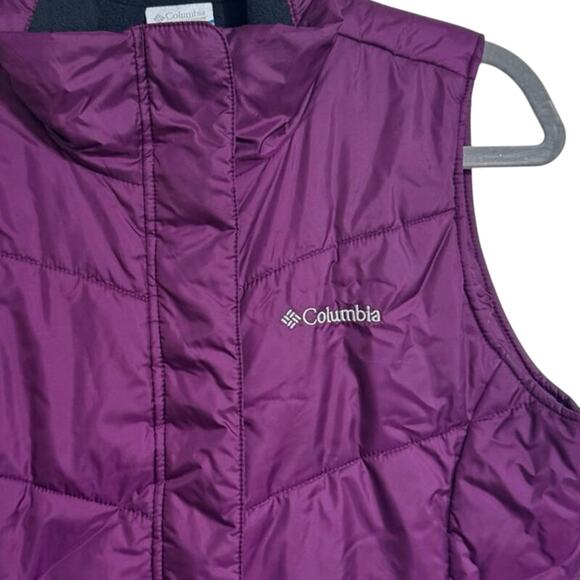 Columbia Women’s Puffer Vest With Fleece Lining Size Slant Pockets Medium - Picture 2 of 11